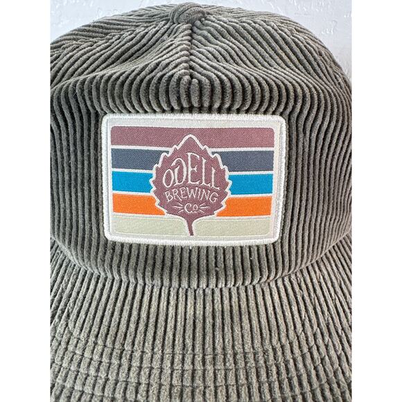 Odell Brewing Company Green Corduroy Logo Patch Men's Snapback Hat- EUC - Picture 2 of 7